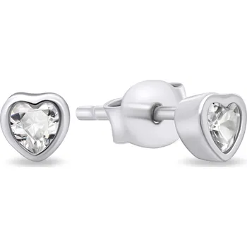 Náušnice Brilio Silver Něžné stříbrné náušnice se zirkony Srdíčka EA599W + 2 měsíce na vrácení zboží