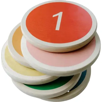 Dřevěná hračka Tuktuk Montessori balanční dřevěné kameny s čísly 6 ks