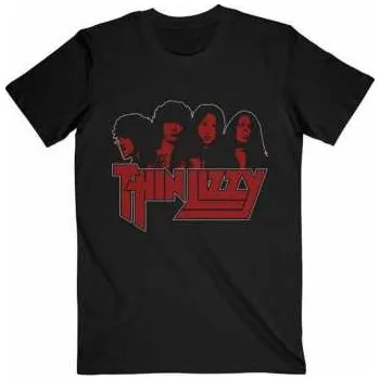 Merch Thin Lizzy: Tričko Band Photo Logo Thin Lizzy XXL