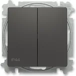 ABB - Zoni, přepínač dvojitý střídavý, s krytem, řazení 6+6, IP44, matná černá