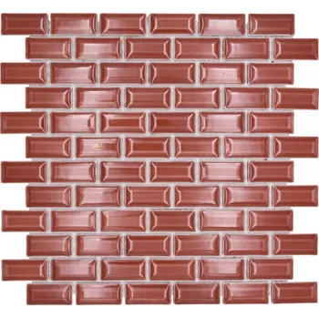 Obklad Keramická mozaika CBR 112 Brick Bond Diamond uni červená 30x30cm