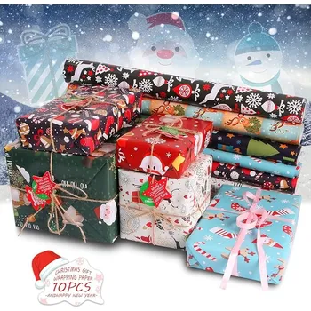 Balící papír Sunshine smile Vánoční balicí papír 10 listů 51 x 74 cm Vánoční motiv