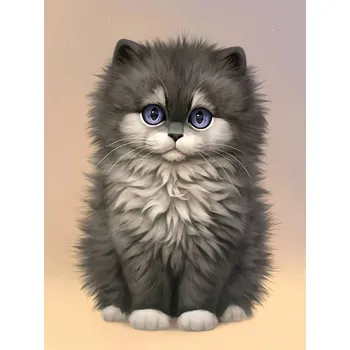 Diamantové malování Diamantové malování - Kotě s fialovýma očima - č. 841 30x40 cm