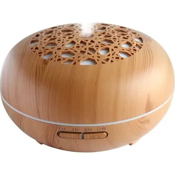 Aroma difuzér Ultrazvukový difuzér pro esenciální oleje světlé dřevo se vzory Biorůže 550 ml