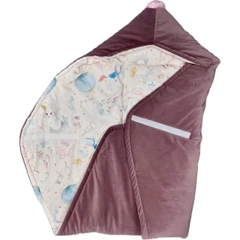 Fusak Mimilove Zavinovačka / fusak do autosedačky Princezna / pudrově hnědý velvet