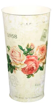 Váza Nohel Garden Plechová váza 23 cm květy růže