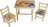 ČistéDřevo Dřevěný dětský stoleček se 2 židličkami z borovice, Medvídek Pú