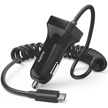 Hama nabíječka do vozidla s kabelem, USB-C, 2,4 A, 1 m