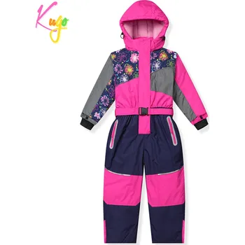 Dívčí oblečení Dívčí zimní kombinéza - KUGO PB9911, růžová / tmavě modrá / šedá Barva: Růžová, Velikost: 98