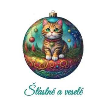 Přáníčko s potiskem kočičí ozdoba