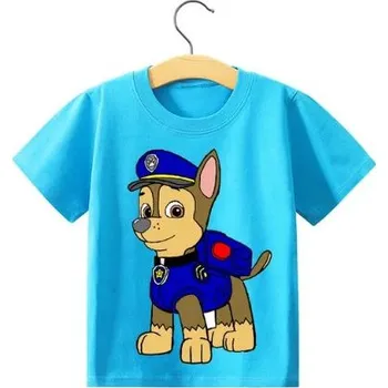 Dětské bavlněné triko s krátkým rukávem - Tlapková patrola Barva: Modrá - Chase, Velikost: 120/4-5 let