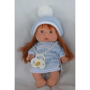 Panenka Panenka Nenote - holčička Bohunka ve světle modrých pletených šatech od španělské firmy Marina & Pau (Nenotes - 26 cm - Party Edition)