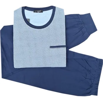 Pánské pyžamo C-Lemon Pánské bavlněné pyžamo s dlouhým rukávem - Clemon (Mix dezénů) Barva: Tyrkysová, Velikost: XL