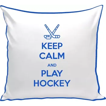 Polštář Polštář barevný 32x32 cm Keep calm and play hockey