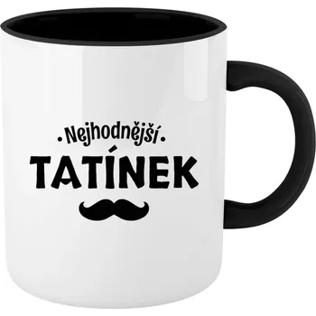 Hrnek pro tatínka - Nejhodnější tatínek - černý vnitřek a ucho 330 ml