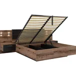 BRW KASSEL postel LOZ/160/B, dub monastery/dub černý