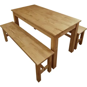 Idea nábytek Stůl 140x70 + 2 lavice CORONA 2 vosk