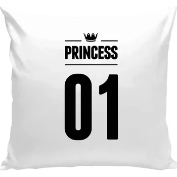 Polštář Polštář bílý 40x40 cm Princess s vlastním číslem