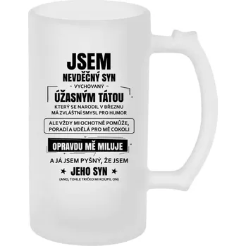 Sklenice Půllitr skleněný matný Tátův nevděčný syn