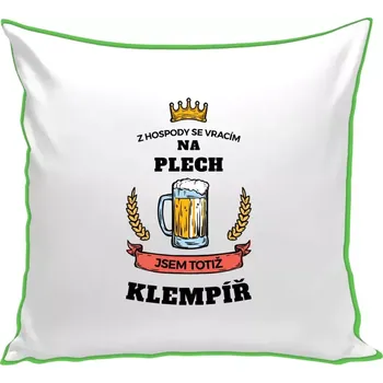 Polštář Polštář barevný 32x32 cm Z hospody se vracím - Klempíř