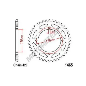 Řetězová sada pro motocykl Rozeta KAWASAKI KX 65 rok 02-25
