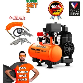 Kompresor Pantermax PANTERMAX®AirFlow® 3 SILENT SET s příslušenstvím