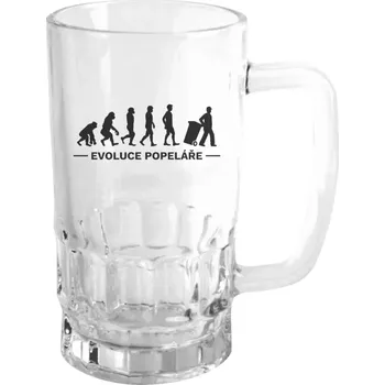Sklenice Půllitr skleněný Evoluce - popelář