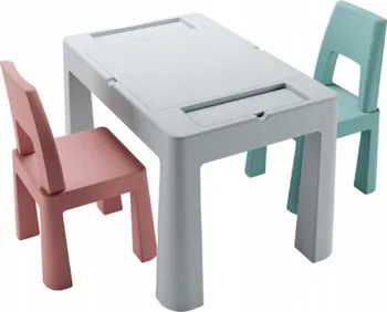 Dětský pokoj TEGA Baby Multifun sada stoleček 72 x 47 cm + 2 židličky šedá/růžová/tyrkys