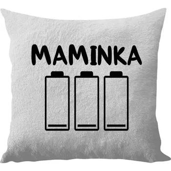 Polštář Polštář bílý 40x40 cm - dlouhý chlup Maminka - vybité baterie