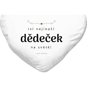 Polštář Polštář srdce 40x35 cm Jsi nejlepší dědeček na světě