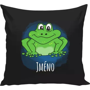 Polštář Polštář černý 40x40 cm Žába