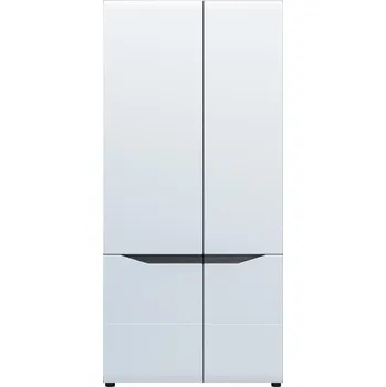 Šatní skříň Skříň dvoudveřová ALBIREO, dub sonoma truflový/bílý lesk + vyzvednutí ZDARMA