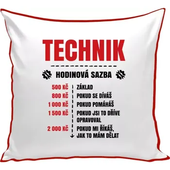 Polštář Polštář barevný 32x32 cm Hodinová sazba - technik