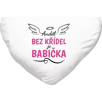 Polštář Polštář srdce 40x35 cm Anděl bez křídel - babička