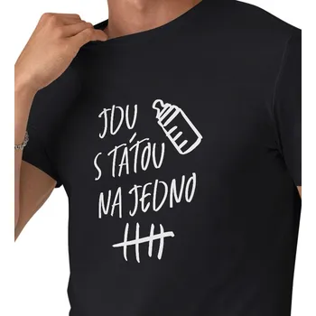 Pánské triko černé - Jdu s tátou na jedno 3XL