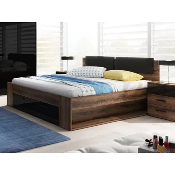 Postel ZANDER postel 180x200 cm, dub monastery/černý lesk +možnost VÝNOSU + vyzvednutí ZDARMA