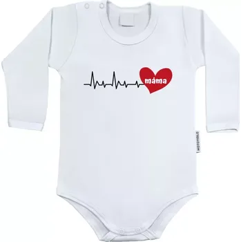 Kojenecký body Dětské body s dlouhým rukávem Srdeční tep máma
