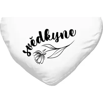 Polštář Polštář srdce 40x35 cm Svědkyně - s květinou