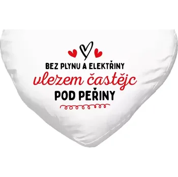 Polštář Polštář srdce 40x35 cm Bez plynu a elektřiny, vlezem častějc pod peřiny