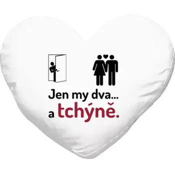Polštář Polštář srdce 40x35 cm Jen my dva a tchýně
