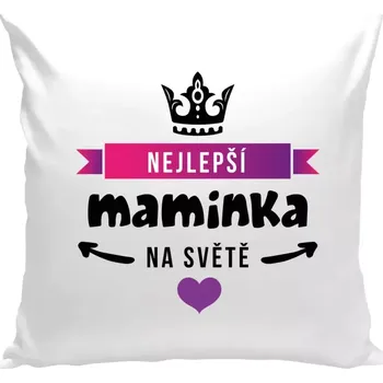 Polštář Polštář bílý 40x40 cm Nejlepší maminka na světě