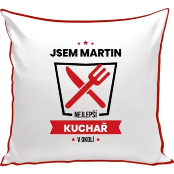 Polštář Polštář barevný 32x32 cm Nejlepší v okolí - kuchař