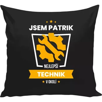 Polštář Polštář černý 40x40 cm Nejlepší v okolí - technik
