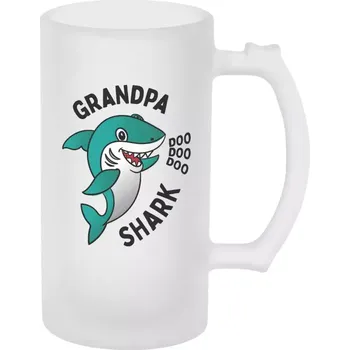 Sklenice Půllitr pro dědečka - Grandpa Shark - matný