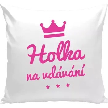 Polštář Polštář bílý 40x40 cm Holka na vdávání
