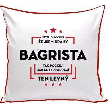Polštář Polštář barevný 32x32 cm Jestli si myslíš, že jsem drahý - bagrista