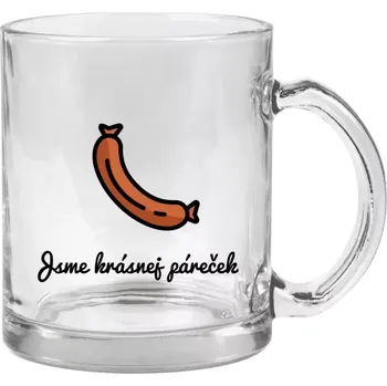 Hrnek 330 ml - skleněný Jsme krásnej páreček - on