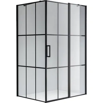 BPS-koupelny Obdélníkový sprchový kout HYD-OK02MB 120x80 černá/transparent - bez vaničky