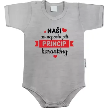 Kojenecký body Dětské body s krátkým rukávem Naši asi nepochopili princip karantény - stuha