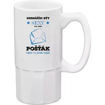 Sklenice Půllitr pro pošťáky - Nesnáším být sexy, ale jsem pošťák - 500 ml